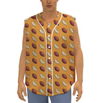 Retro American Football Ball Print Sleeveless Baseball Jersey