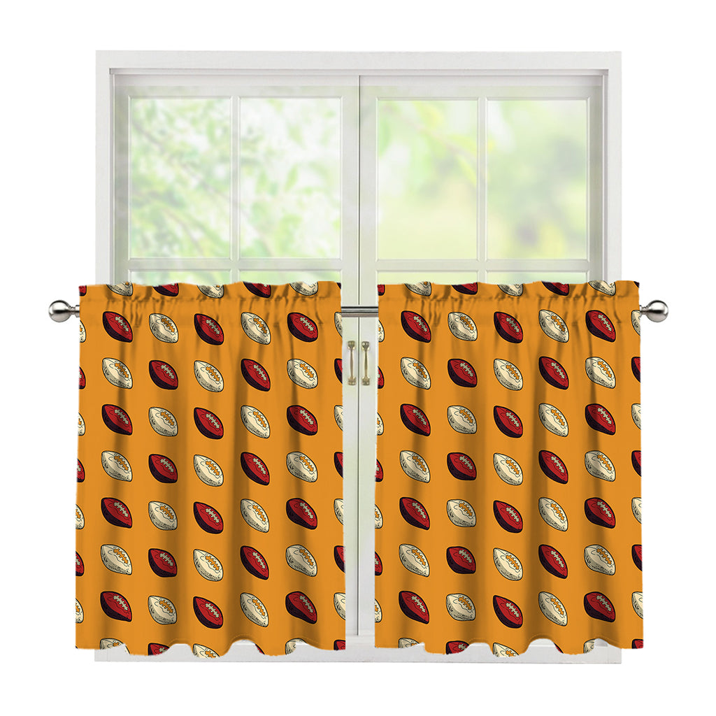 Retro American Football Ball Print Tier Curtains