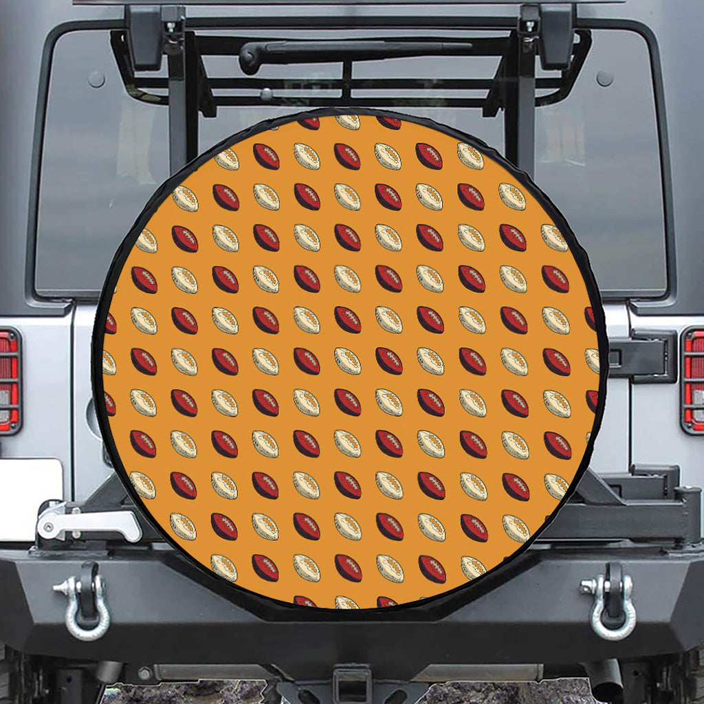 Retro American Football Ball Print Tire Cover
