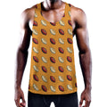 Retro American Football Ball Print Men's Workout Tank Top