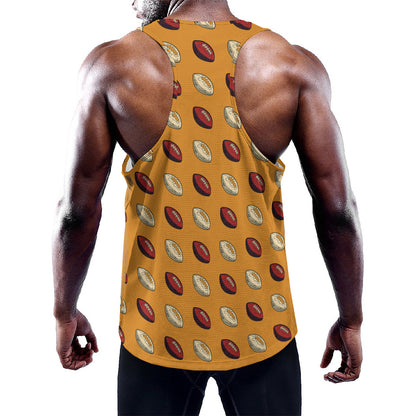 Retro American Football Ball Print Training Tank Top