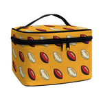 Retro American Football Ball Print Travel Makeup Bag