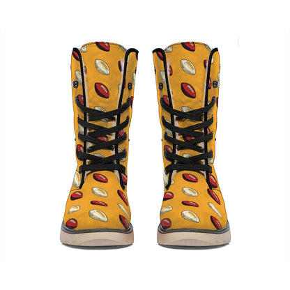 Retro American Football Ball Print Winter Boots