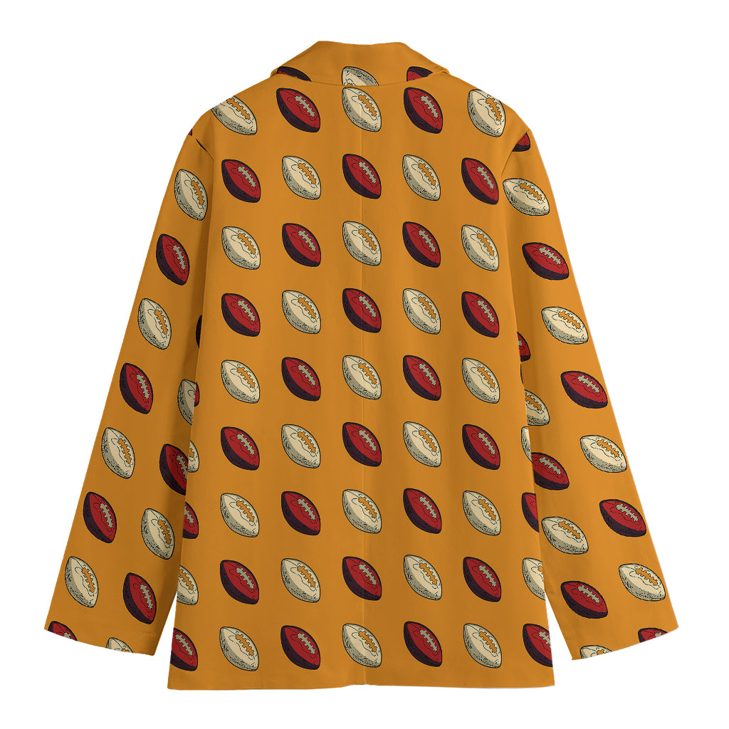Retro American Football Ball Print Women's Blazer