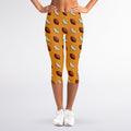 Retro American Football Ball Print Women's Capri Leggings