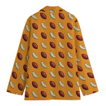 Retro American Football Ball Print Women's Cotton Blazer