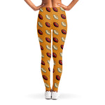 Retro American Football Ball Print Women's Leggings