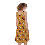 Retro American Football Ball Print Women's Sleeveless Dress