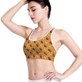 Retro American Football Ball Print Women's Sports Bra