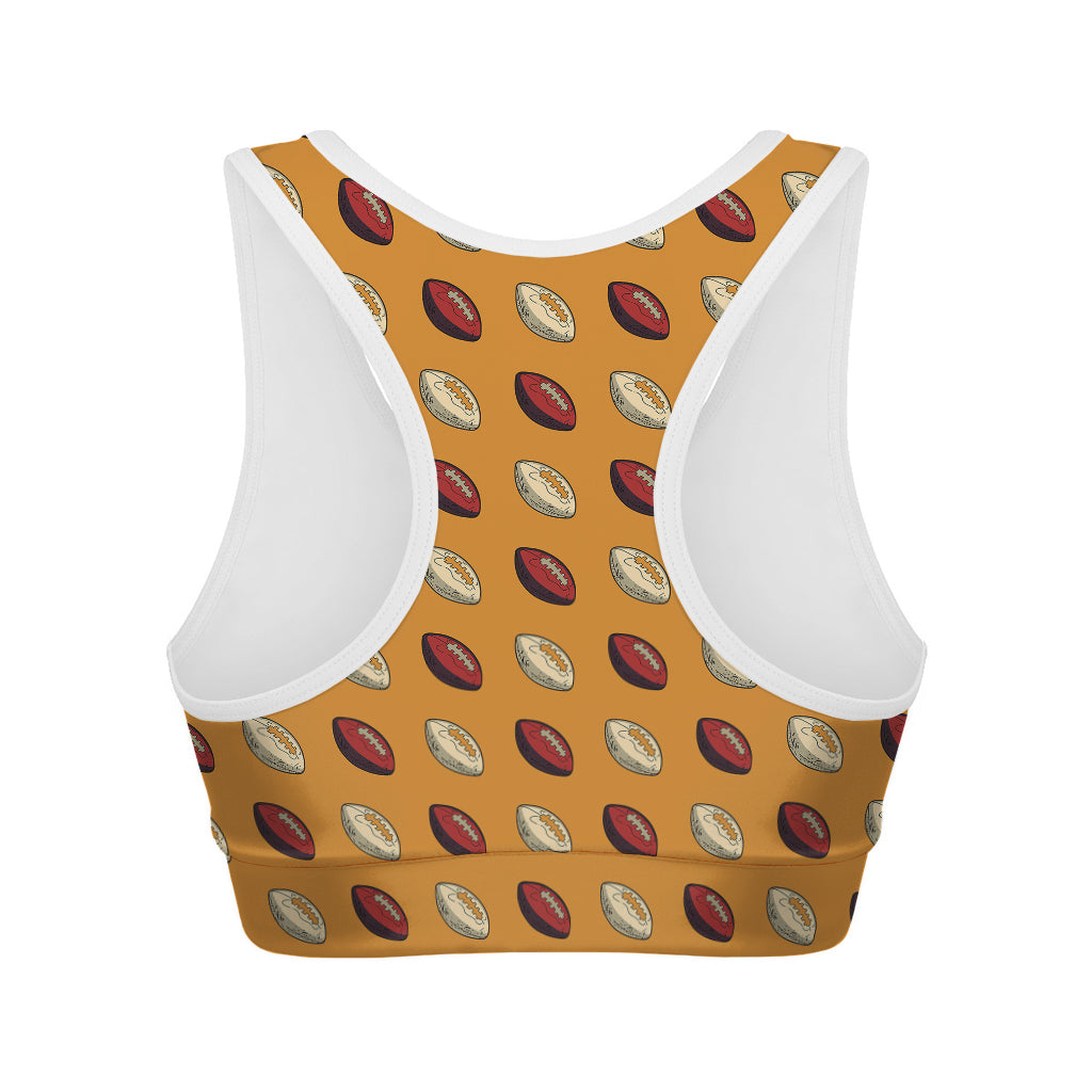 Retro American Football Ball Print Women's Sports Bra