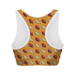 Retro American Football Ball Print Women's Sports Bra