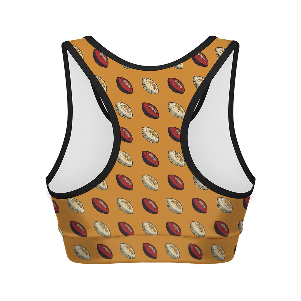 Retro American Football Ball Print Women's Sports Bra