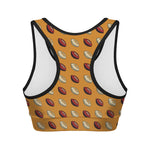 Retro American Football Ball Print Women's Sports Bra