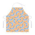 Retro Blue Banana Pattern Print Adjustable Apron