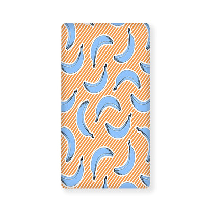 Retro Blue Banana Pattern Print Baby Crib Sheet
