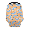 Retro Blue Banana Pattern Print Baby Seat Cover