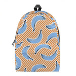 Retro Blue Banana Pattern Print Backpack