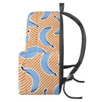 Retro Blue Banana Pattern Print Backpack