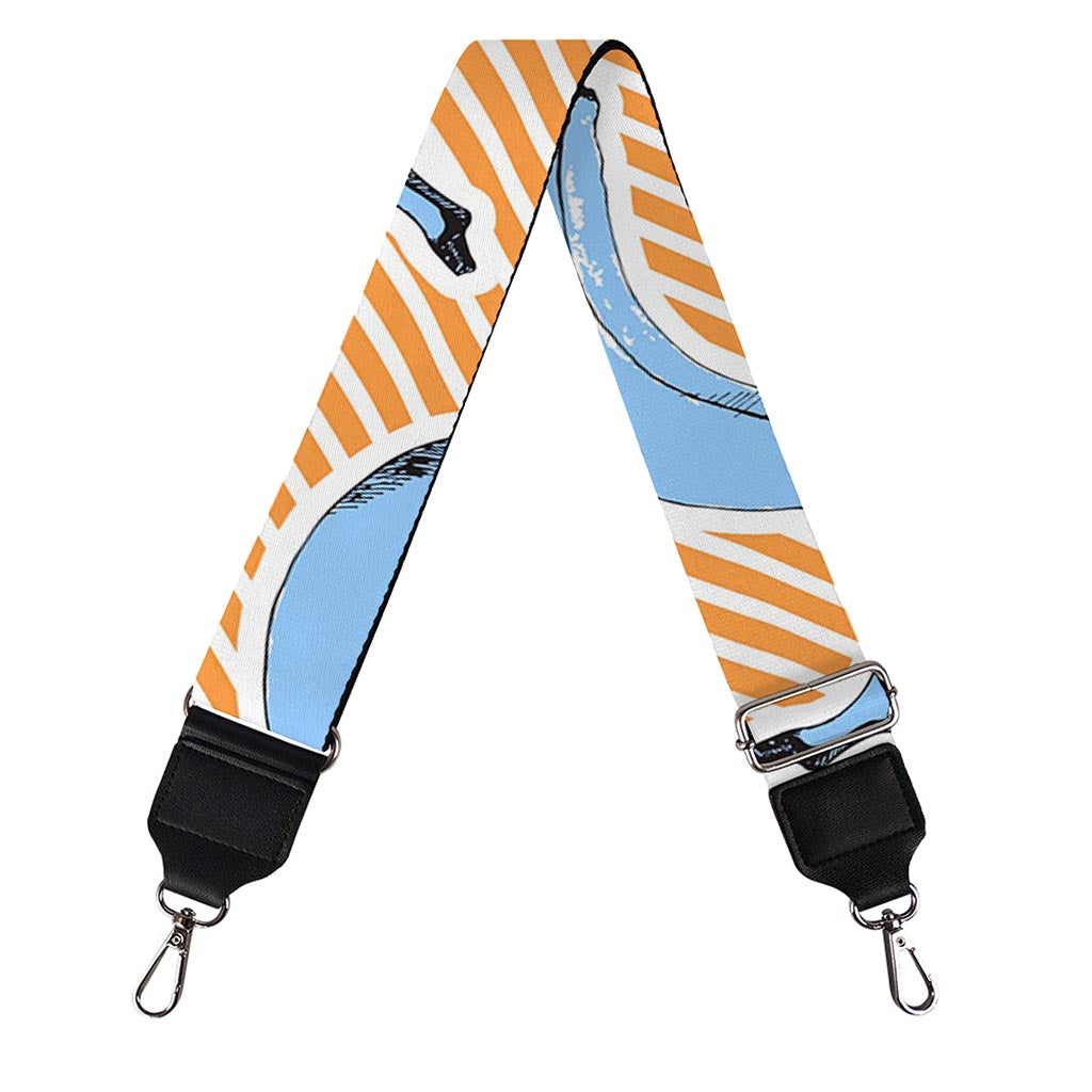 Retro Blue Banana Pattern Print Bag Strap