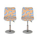 Retro Blue Banana Pattern Print Bar Stool Covers