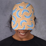 Retro Blue Banana Pattern Print Baseball Cap