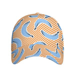 Retro Blue Banana Pattern Print Baseball Cap