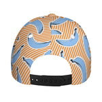 Retro Blue Banana Pattern Print Baseball Cap