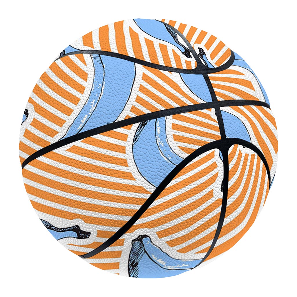 Retro Blue Banana Pattern Print Basketball