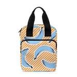 Retro Blue Banana Pattern Print Bible Tote Bag