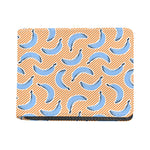 Retro Blue Banana Pattern Print Bifold Wallet
