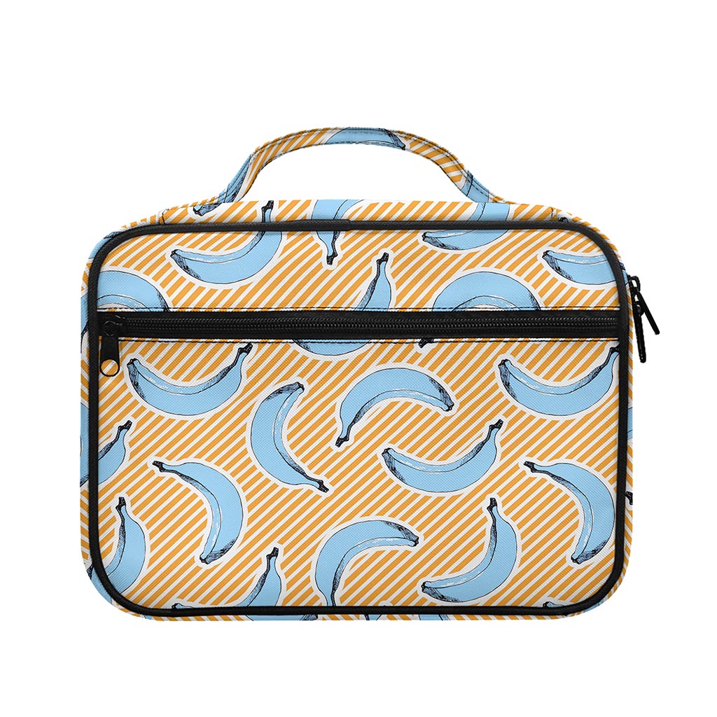 Retro Blue Banana Pattern Print Briefcase Bible Bag