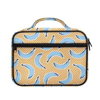 Retro Blue Banana Pattern Print Briefcase Bible Bag