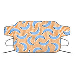 Retro Blue Banana Pattern Print Car Windshield Snow Cover