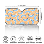 Retro Blue Banana Pattern Print Car Windshield Sun Shade