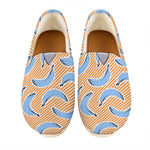 Retro Blue Banana Pattern Print Casual Shoes
