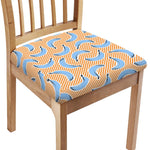Retro Blue Banana Pattern Print Chair Cushion Cover