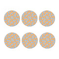 Retro Blue Banana Pattern Print Coaster Set