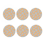 Retro Blue Banana Pattern Print Coaster Set
