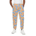 Retro Blue Banana Pattern Print Cotton Sweatpants