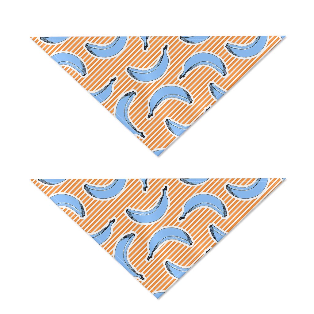 Retro Blue Banana Pattern Print Dog Bandana