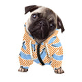 Retro Blue Banana Pattern Print Dog Zip Up Hoodie