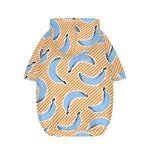 Retro Blue Banana Pattern Print Dog Zip Up Hoodie