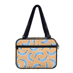 Retro Blue Banana Pattern Print Double Strap Bible Bag