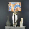 Retro Blue Banana Pattern Print Drum Lamp Shade