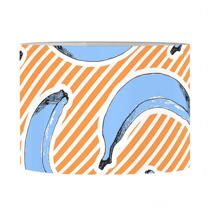 Retro Blue Banana Pattern Print Drum Lamp Shade