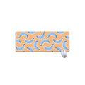 Retro Blue Banana Pattern Print Extended Mouse Pad