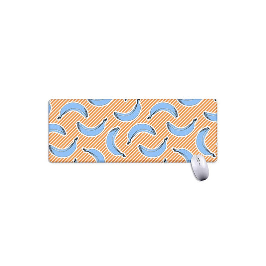 Retro Blue Banana Pattern Print Extended Mouse Pad