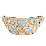 Retro Blue Banana Pattern Print Fanny Pack