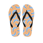Retro Blue Banana Pattern Print Flip Flops