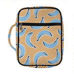 Retro Blue Banana Pattern Print Front Pocket Bible Bag